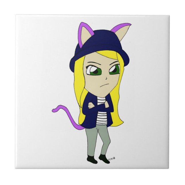 Azulejo chibi catgirl (Frente)