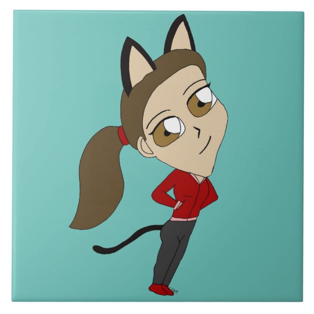 Azulejo chibi catgirl (Frente)