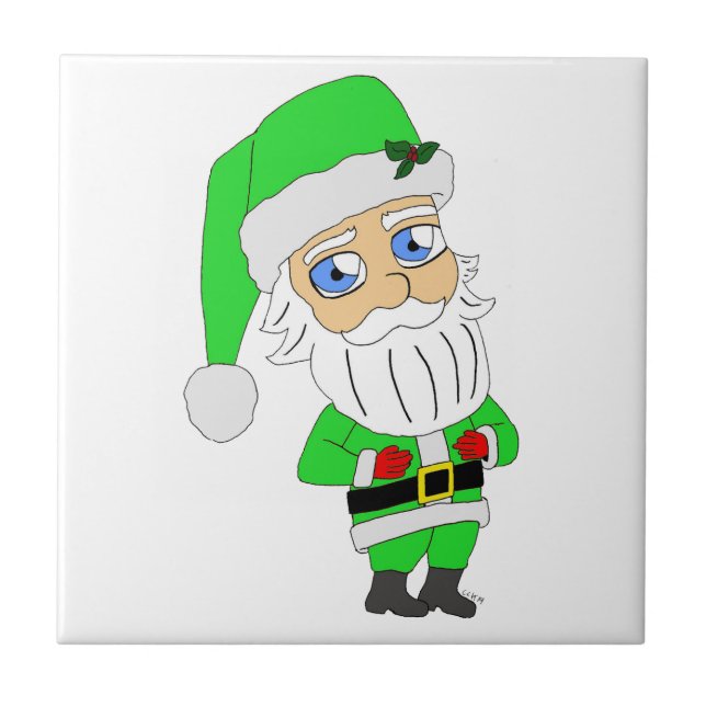 Azulejo Chibi Santa green suit (Frente)