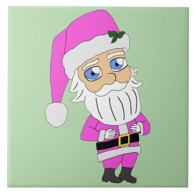 Azulejo Chibi Santa traje rosa (Frente)