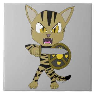 Azulejo Chibi Warrior Cat