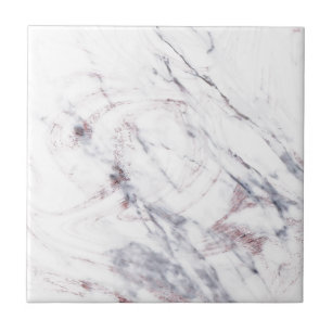 Azulejo Chic Gris Rosa Dorado Metálico con Estampado de Má