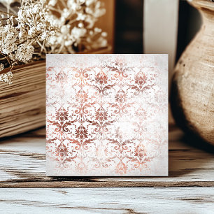 Azulejo Chic Rosa Dorado Damask Desgastado