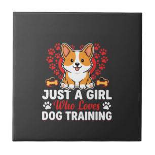 Azulejo Chica Ama Entrenamiento de Perros Corgi