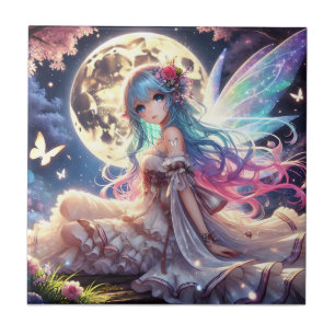 Azulejo Chica Anime Princesa Hada de la Luna en Jardín