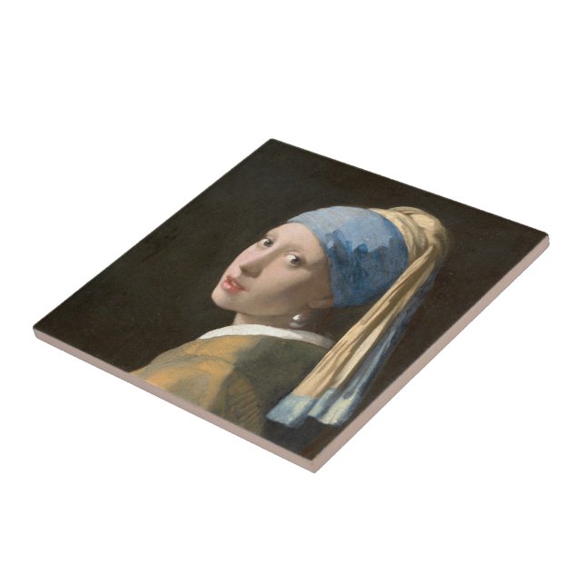 Azulejo Chica con arte Pearl Earring-Johannes Vermeer (Lado)