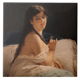 Azulejo Chica con Medallón (por Gerolamo Induno)