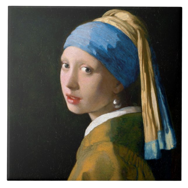 Azulejo Chica con Pearl Earring, Johannes Vermeer (Frente)