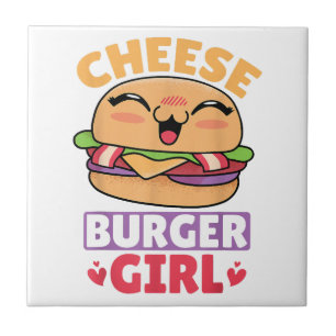 Azulejo Chica de Cheeseburger, Mujeres Hamburguesas y Chee