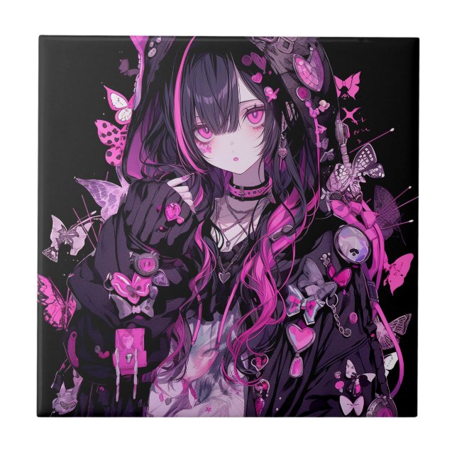 Azulejo Chica de Gótico Cute Anime (Frente)
