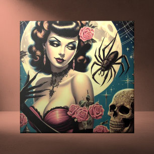 Azulejo Chica de Gótico de color blanco