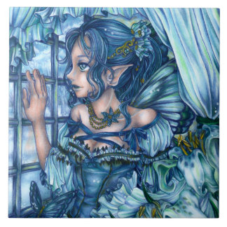 Azulejo Chica de hadas espumosas vista de un invierno de z
