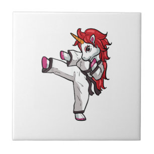 Azulejo Chica de Karate Unicornio Taekwondo Jiu Jitsu MMA 