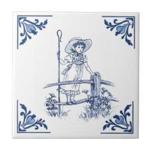 Azulejo Chica de pastores Bo Peep Delft Blue & White
