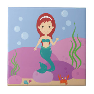 Azulejo Chica de sirenas subacuáticas