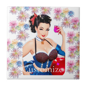 Azulejo Chica del Fiesta de cócteles Thunder_Cove