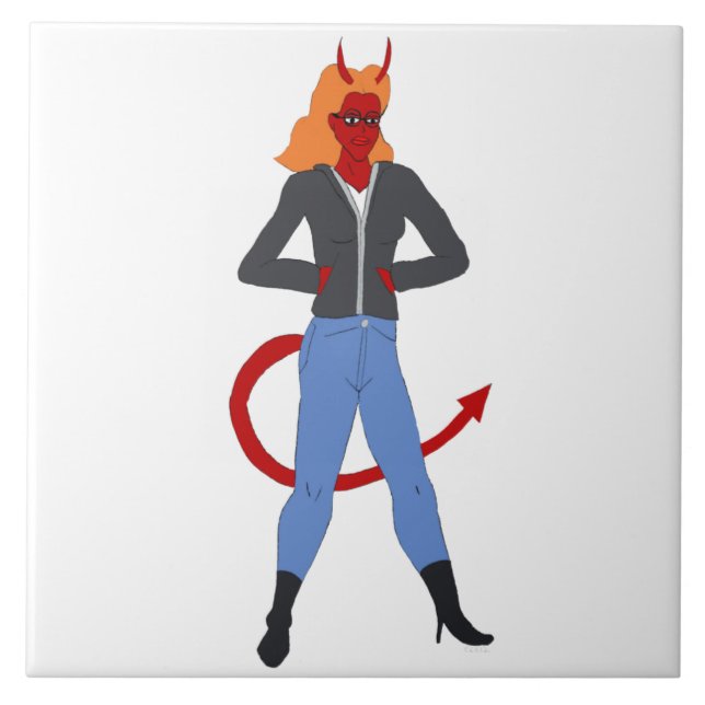 Azulejo chica diablo (Frente)
