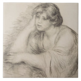 Azulejo Chica en sesión (por Pierre-Auguste Renoir)