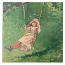 Azulejo Chica en un Swing (Infancia Rural) (Hogar Winslow)