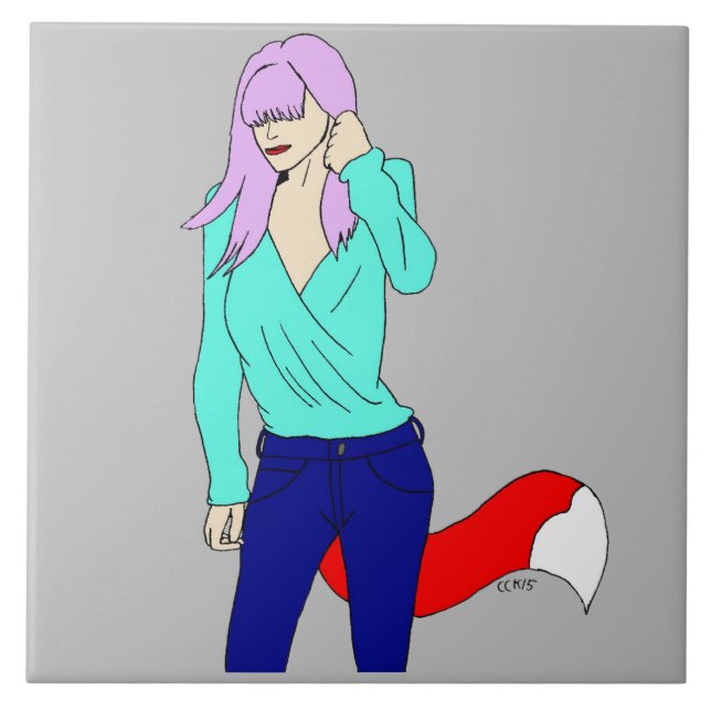 Azulejo chica foxy (Frente)