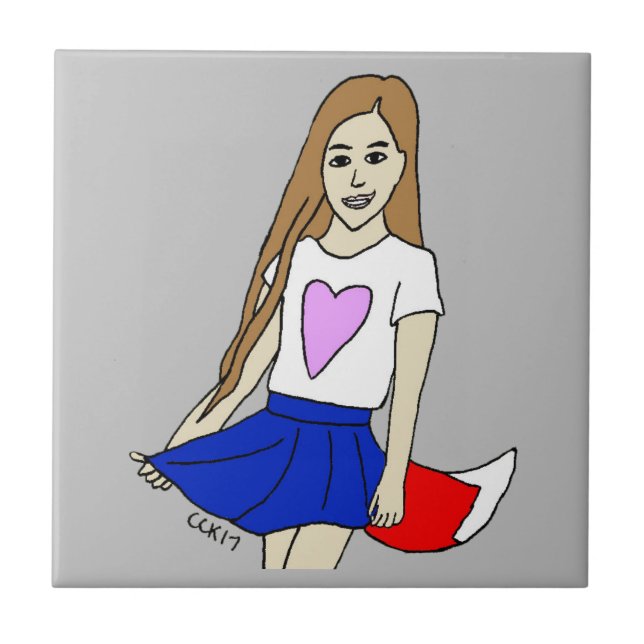 Azulejo chica foxy (Frente)