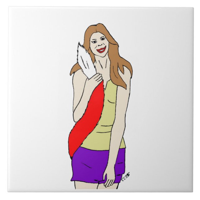 Azulejo chica foxy (Frente)