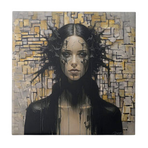 Azulejo Chica gótico de Guay se reúne con Mondrian - arte 