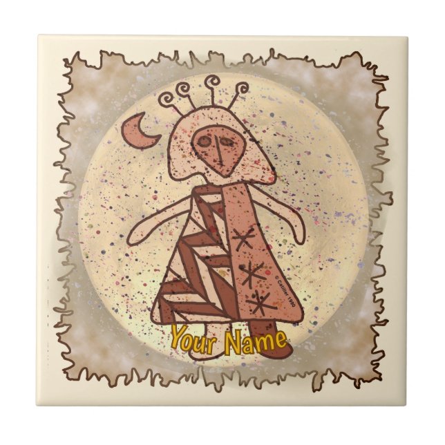 Azulejo Chica Luna Tribal (Frente)