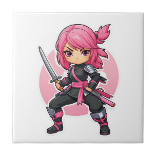 Azulejo Chica Ninja Rosa