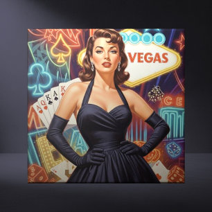 Azulejo Chica Pin-up Retro Las Vegas