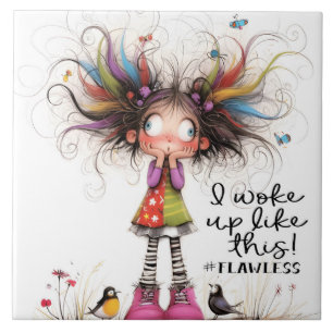 Azulejo Chica Quirky # Mosaico Cerámico Inoxidable