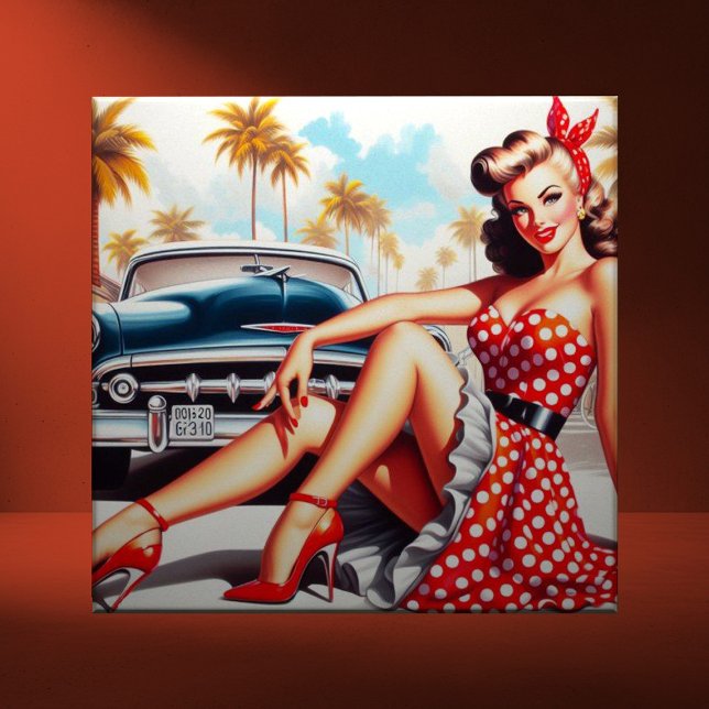 Azulejo Chica Retro Clásico Pin Up (Subido por el creador)