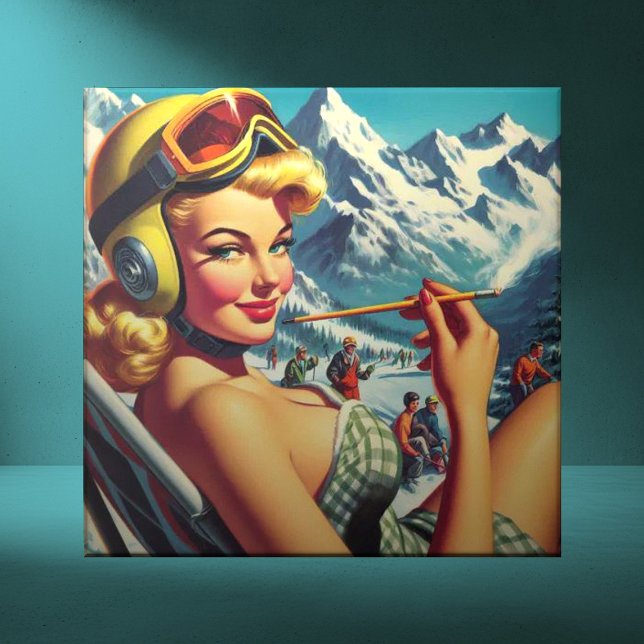 Azulejo Chica Retro Snowboard (Subido por el creador)