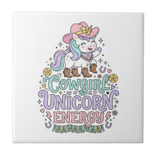 Azulejo Chica Vaquera Unicornio Energía Unicornio Producto