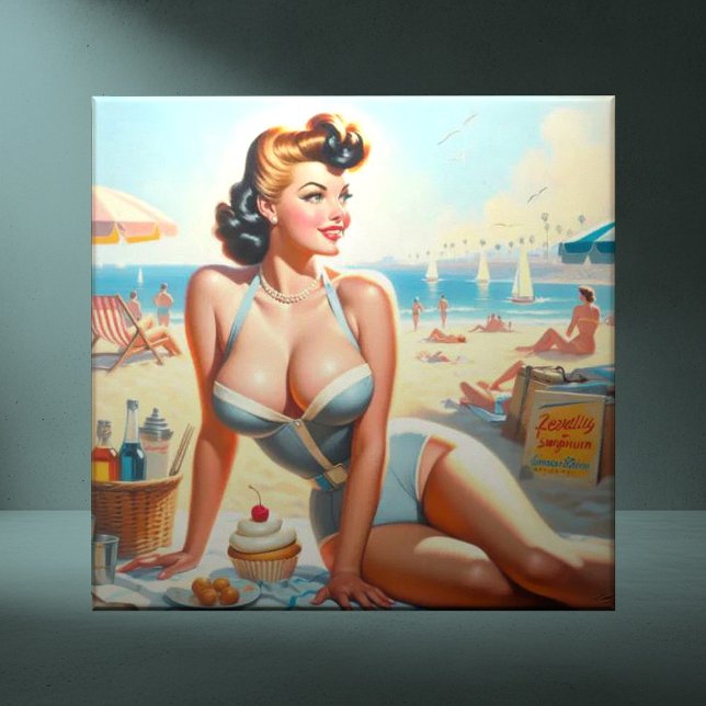 Azulejo Chica Vintage Summer Pin Up (Subido por el creador)