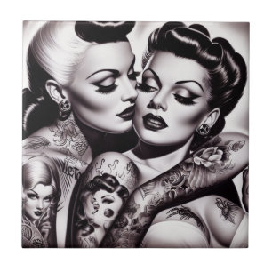 Azulejo Chicas de Retro Glam Tattoo