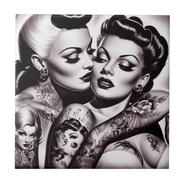Azulejo Chicas de Retro Glam Tattoo (Frente)