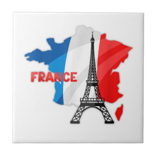 Azulejo Chicas franceses, niños de bandera francesa, mujer