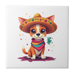 Azulejo Chihuahua México Cinco de Mayo Perro Divertido