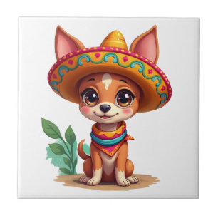 Azulejo Chihuahua  México  Cinco de Mayo  Perro Divertido 
