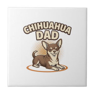 Azulejo Chihuahua Papá Grabado Vintage Diseño Amante Perro