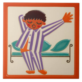 Azulejo Children's Sleeping Boy - Ceramic Tile