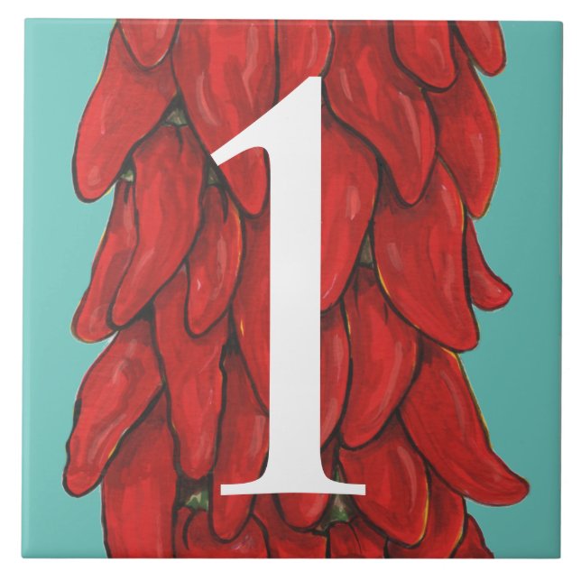 Azulejo Chili del Suroeste de la Casa de Pepper Numérica 1 (Frente)