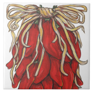 Azulejo Chili Ristra Top Tile House #s