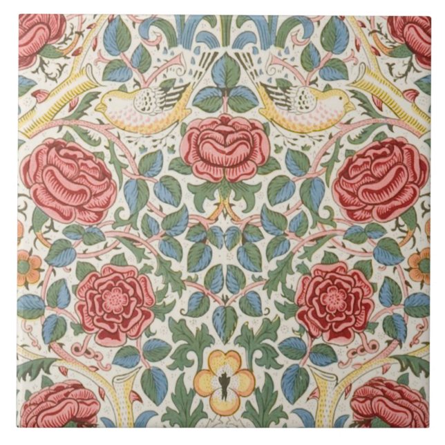 Azulejo Chimenea cerámica William Morris diseños 016 (Frente)