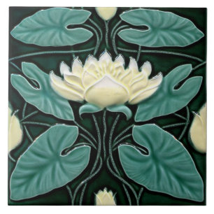 Azulejo Chimenea decorativa estilo Art Nouveau de mosaico