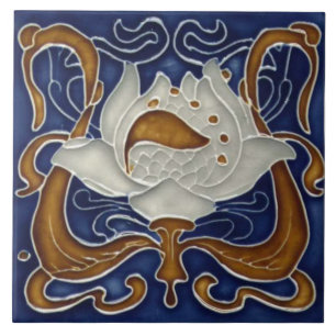 Azulejo Chimenea decorativa estilo Art Nouveau de mosaico