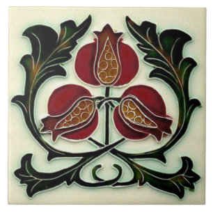 Azulejo Chimenea decorativa estilo Art Nouveau de mosaico
