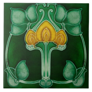 Azulejo Chimenea decorativa estilo Art Nouveau de mosaico