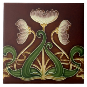 Azulejo Chimenea decorativa estilo Art Nouveau de mosaico